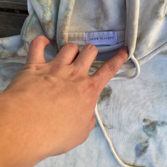 John Elliot Tie Dye Knit Crewneck Sweater Hoodie - Size 3 Blue - Picture 4 of 5